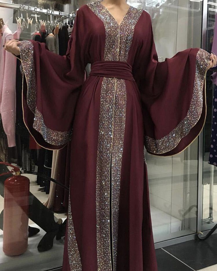 xplosion Style Elegant Muslim Abaya Color Diamond Atmospheric Open Robe Malaysia Moroccan Kaftan For Women Long Sleeve Clothing