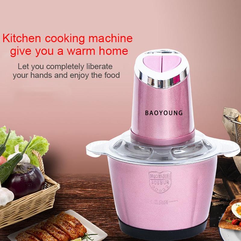 Electric Kitchen Meat Grinder Chopper Shredder Food Chopper Stainless Steel Electric Household Processor Kitchen Tools 2 Cutte