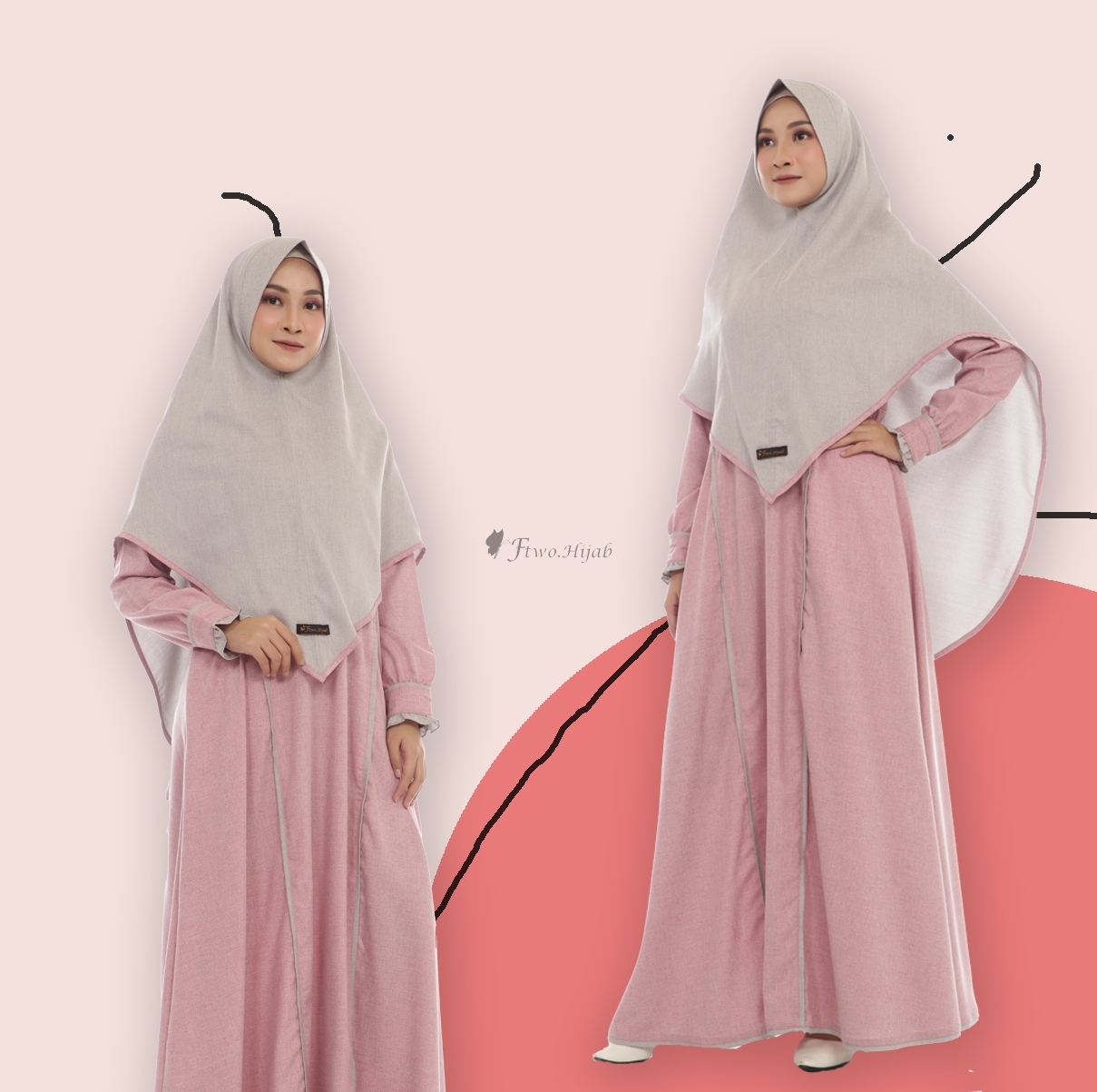 Khadijah Dress - Pink / Maroon