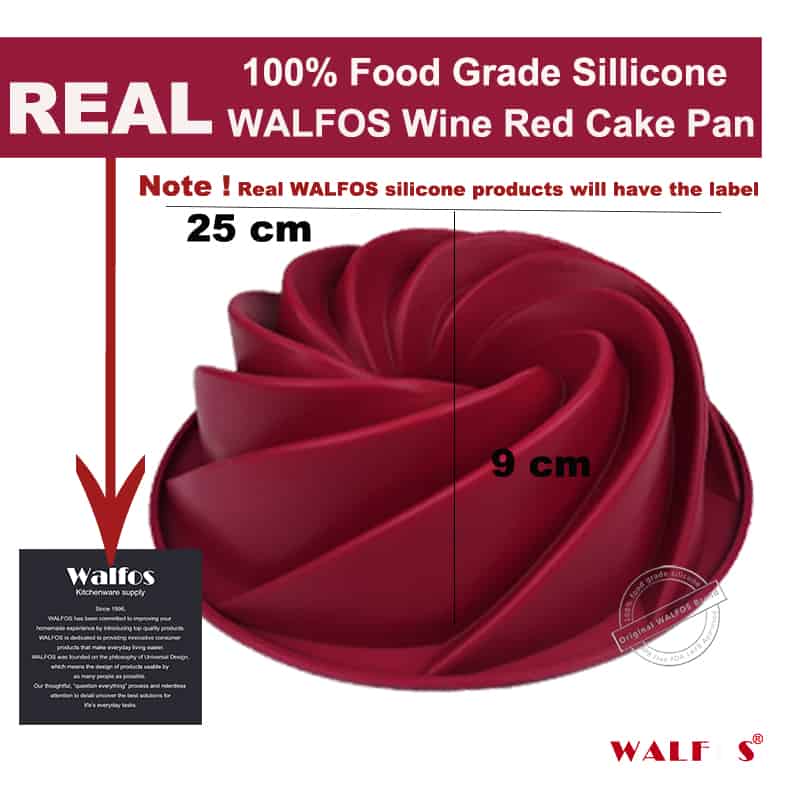 WALFOS Food Grade 25*9cm Big Swirl Shape Silicone Butter Cake Mould Baking form Tools For Cake Mold Bakery baking dish Bakeware