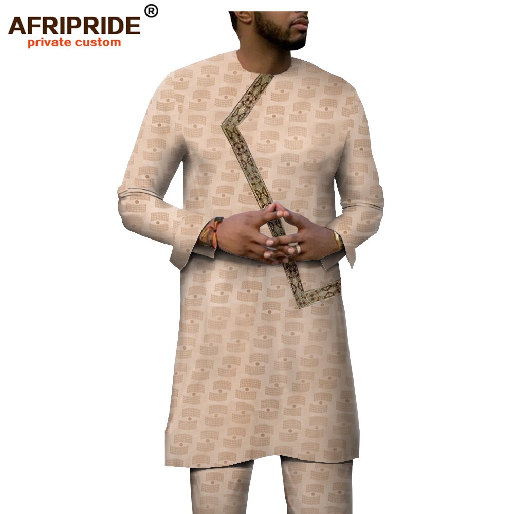 APTX jacquard fabric cotton suit for Mens Clothing Long Sleeve Saudi Arab Thobe Jubba Thobe Man Middle East Islamic T1916019