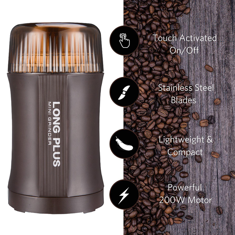 Coffee Grinder Electric Nut & Spice Grinder With Stainless Steel Blade for Seed Bean Pepper Grinder, Cleaning Brush and Measuring Spoon Included