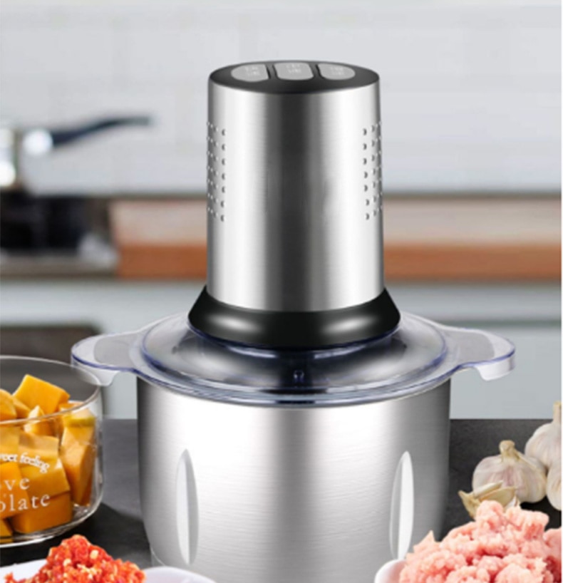 400W 3L Stainless Steel Meat Grinder Chopper Electric Automatic Mincing Machine High-quality Household Grinder Food Processor