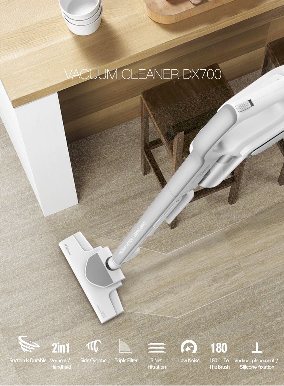 Original Xiaomi Mijia Deerma Mini Hand Held Vacuum Cleaner Household Strength Dust Collector Home Aspirator Dx700