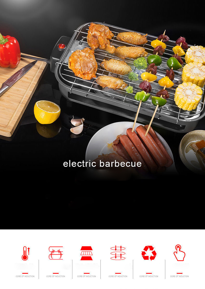 1000W Non-stick Family Grill for 2 to 4 Person Smokeless Grill Raclette Pan Electric Griddle 220V 4.5