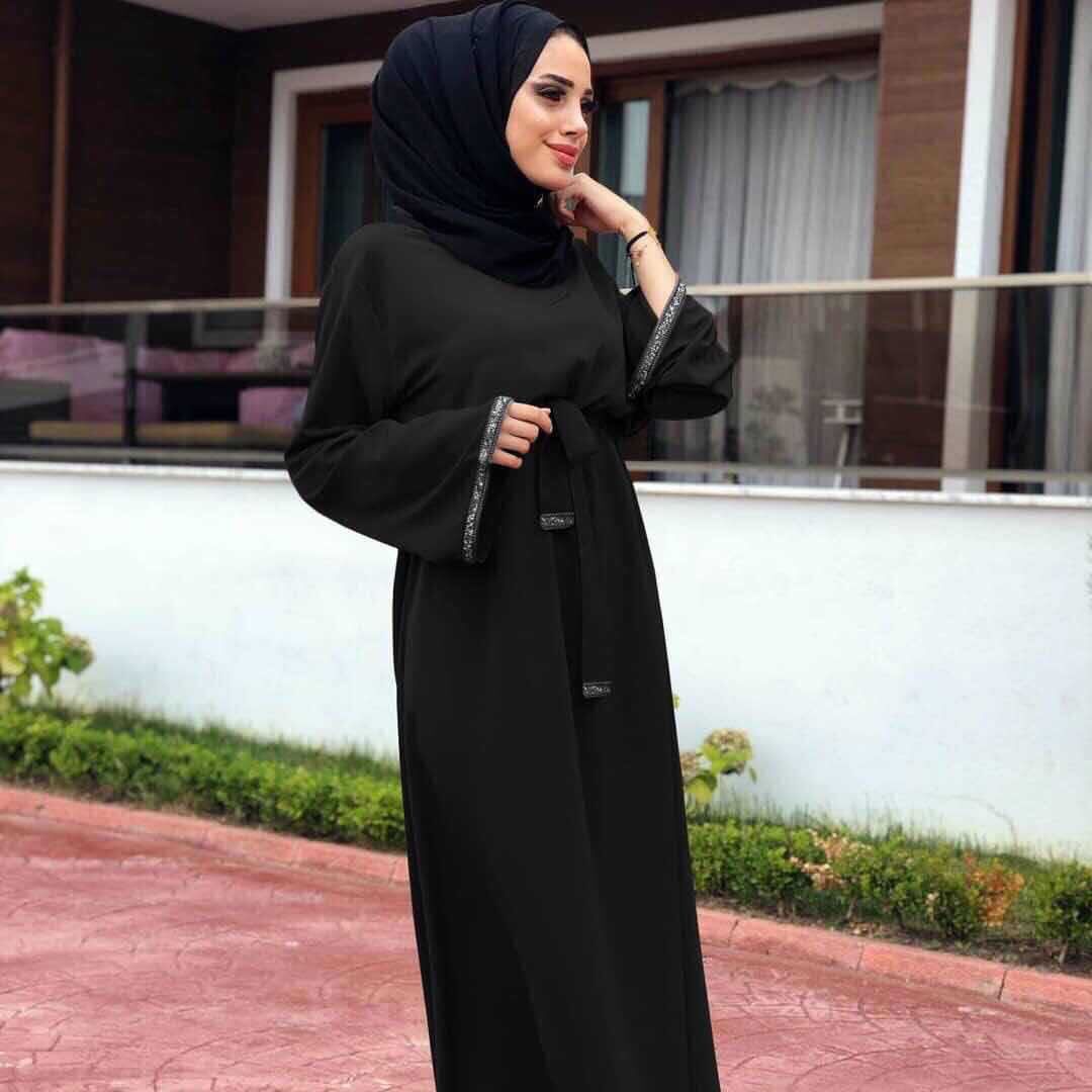Elegant adult Muslim pure color Abaya Arab Turkish Singapore Jilbab Dubai Long Dress Muslims Women Dresses Islamic dress