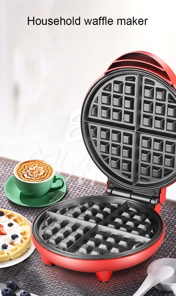 DMWD Electric Waffles Maker Heart Shape Waffle Egg Cake Oven Pancake Non-stick Baking Pan Breakfast Machine Muffin Sandwich Iron