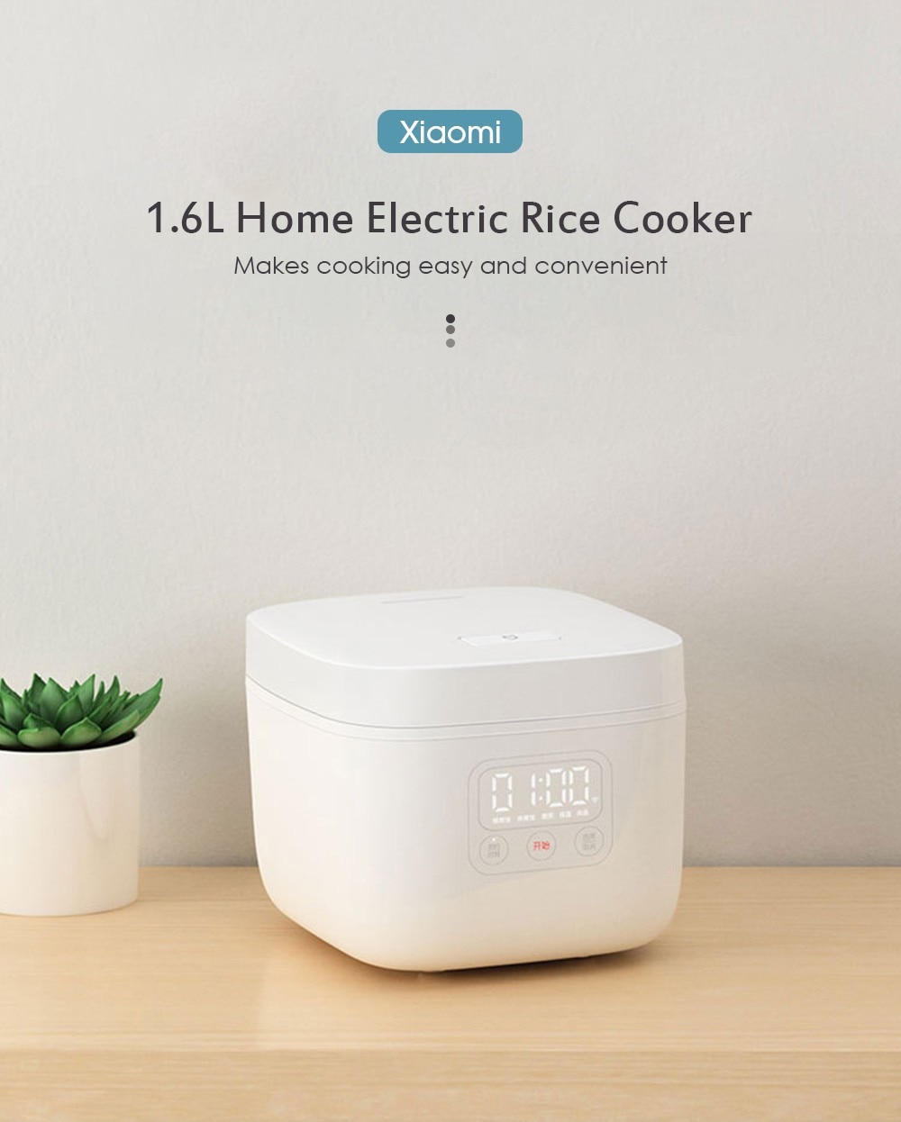 Hot Sell Xiaomi Mijia 1.6L Electric Rice Cooker Kitchen Mini Cooker Small Rice Cook Machine Intelligent Appointment LED Display