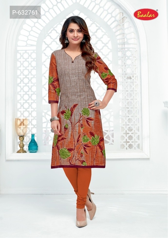 Muslim Indian Traditional Kurti 3 Quarter Sleeve Cotton Kurta Bollywood Designer Stylish Tunic Printed Top Women Dress Daily