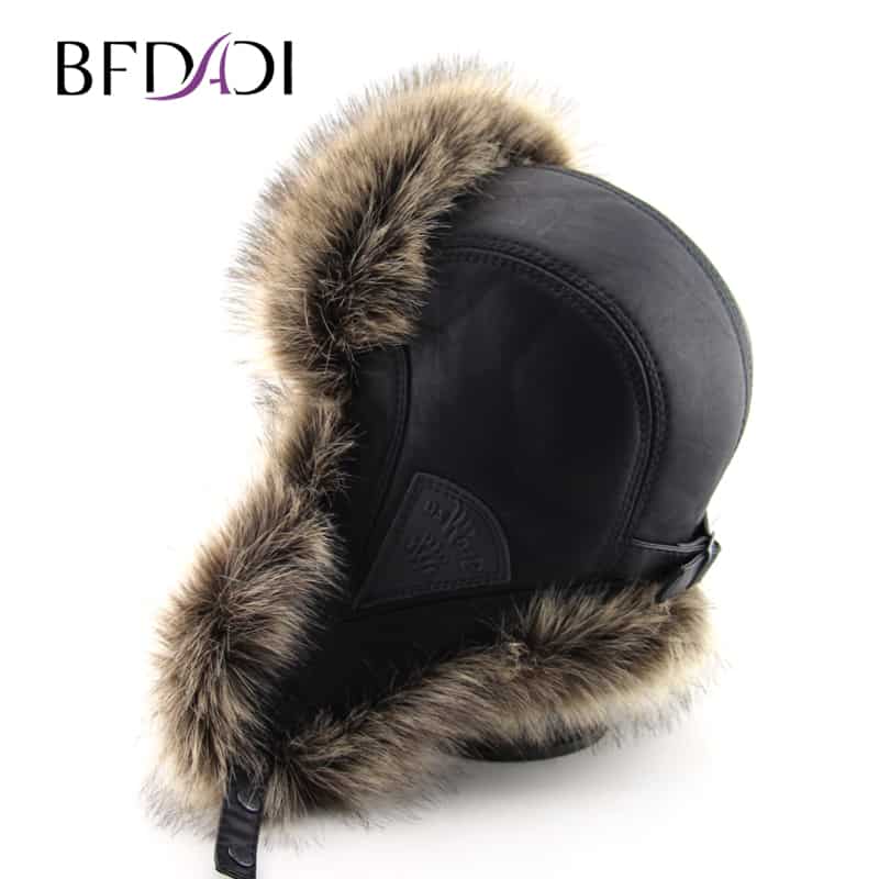 BFDADI Hot Sale faux fur Ear Flaps Cap trapper snow ski snowboard warm winter aviator bomber hats caps women men Free Shipping