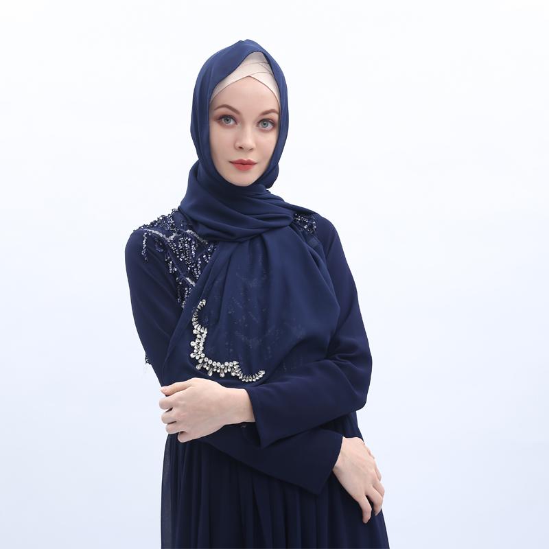 75*180cm Women Muslim Long Scarf Head Cover Wrap Scarves Shawls Hijab Stole Islamic Headscarf Stole Khimar Rhinestone Turban New
