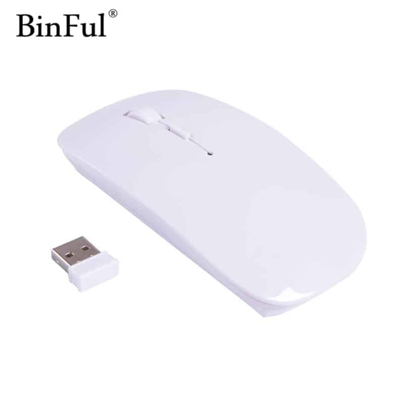 BinFul Quality Promotion 2.4 GHz Wireless USB Optical Mouse gamer for Mac thin Mice 6 kinds color