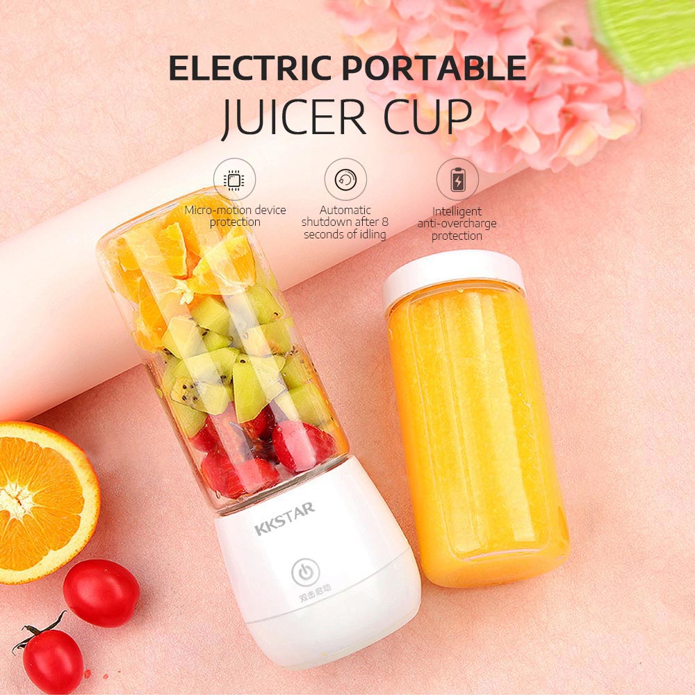 450ml Rechargeable Electric Portable Juicer Fruit Vegetable Juice Mixer Six-Leaf Blade Fruit Ice Smoothie Maker Blender Machine