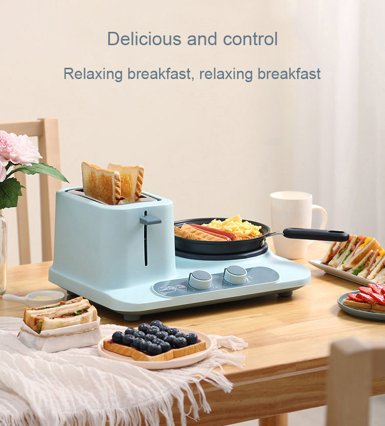 DMWD Breakfast Baking Machine Mini Toaster Omelette Frying Pan Electric Skillet Noodle Cooking Pot Toast Bread Oven Eggs Cooker