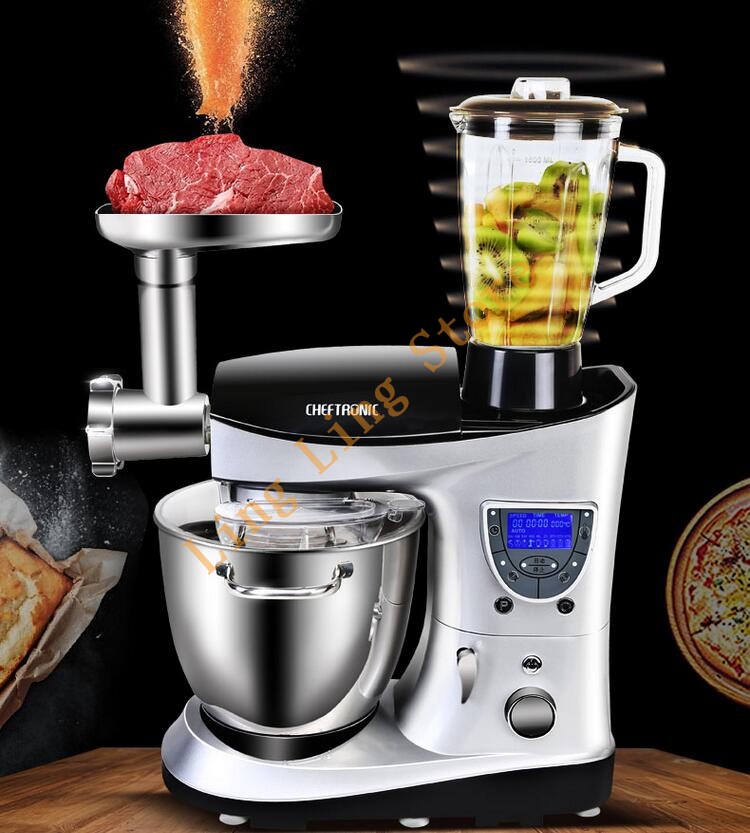 220V Multifunction LCD Professional Electric Milk/Cake Dough Mixer 7L Milkshake Beater Eggs Food Blender Auto Heating With Timer