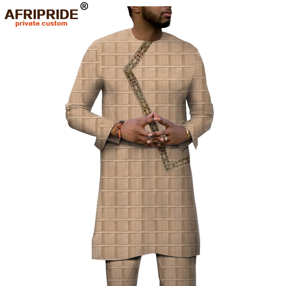 APTX jacquard fabric cotton suit for Mens Clothing Long Sleeve Saudi Arab Thobe Jubba Thobe Man Middle East Islamic T1916019