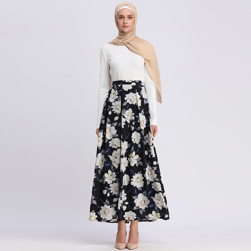 Faldas Mujer Moda High Waist Abaya Arabic Muslim Skirt Jupe Femme Long Islamic Skirts Womens Lange Rokken Islam Clothing