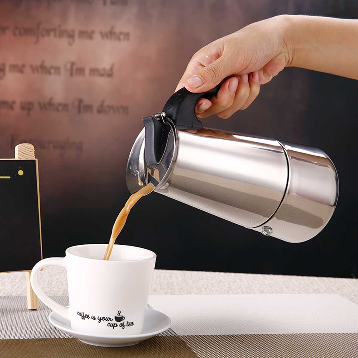 450ML Portable Espresso Coffee Maker Moka Pot Stainless Steel with Electric Cooker Filter Percolator Coffee Brewer Kettle