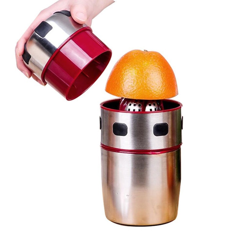 Powerful Stainless Steel Orange Juicer Portable Manual Lid Rotation Citrus Juicer Lemon Orange Tangerine Juice Squeezer