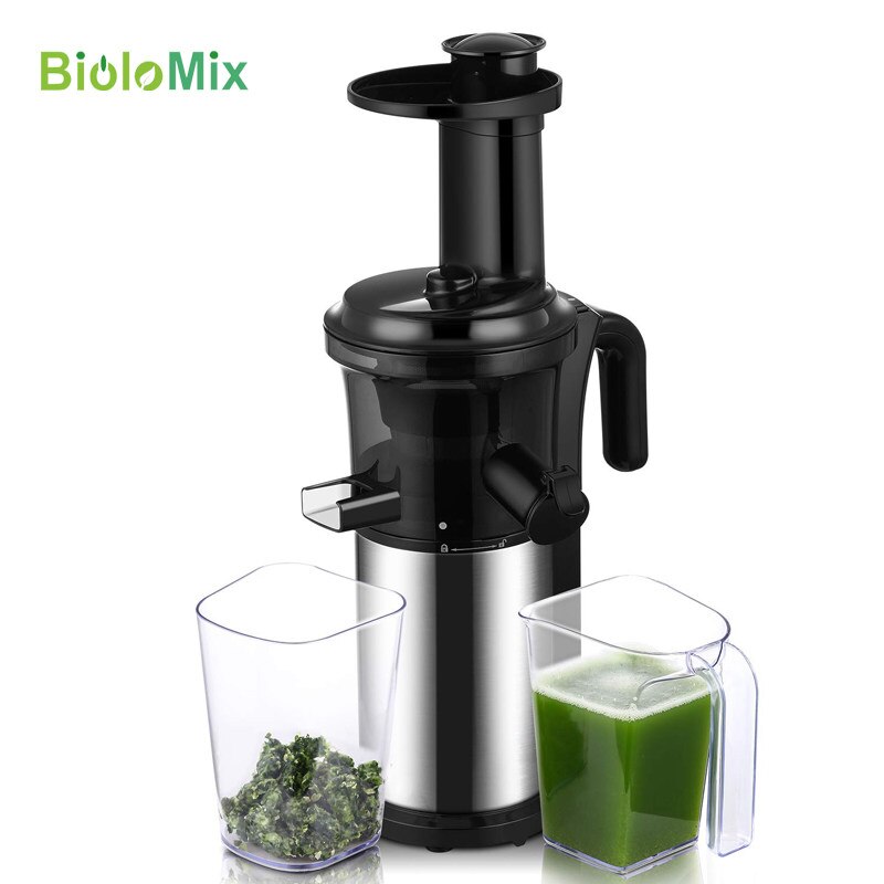 BPA FREE Standard Kit plus Ice Cream Filter 200W 40RPM Masticating Slow Juicer Low Speed Auger Fruit Vegetable Cold Press Juice Extractor Squeezer Stainless Steel