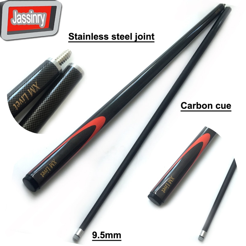 9.5mm black carbon snooker cues 1/2 split stainless steel joint Pool Billiard cue sticks Billiard accessories