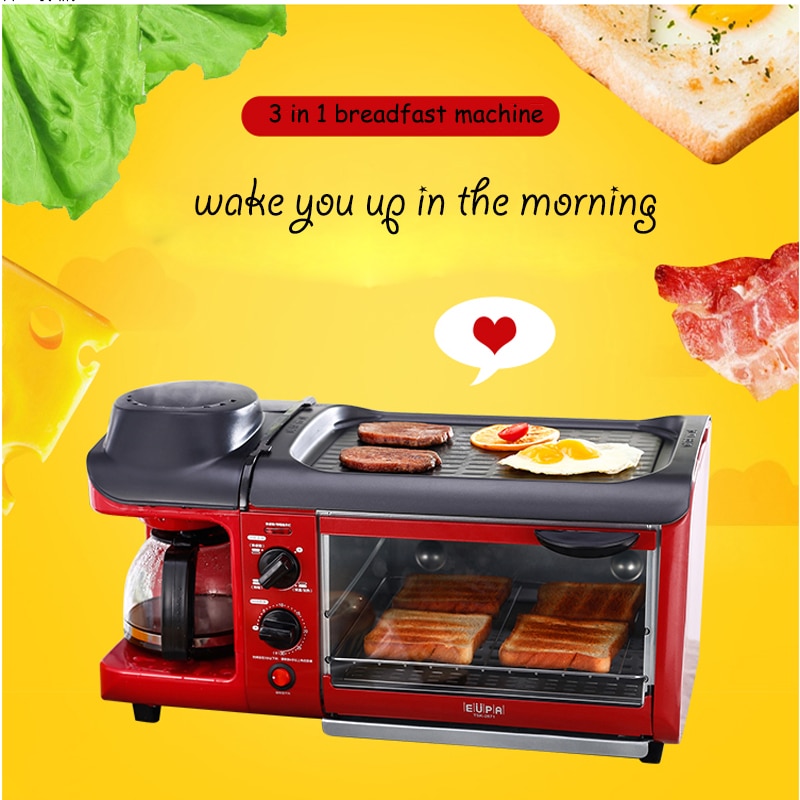 Multi-Functional Breakfast Maker Toaster Coffee Machine Omelette Making Household 3 in 1 Breakfast Making Machine tsk-2871