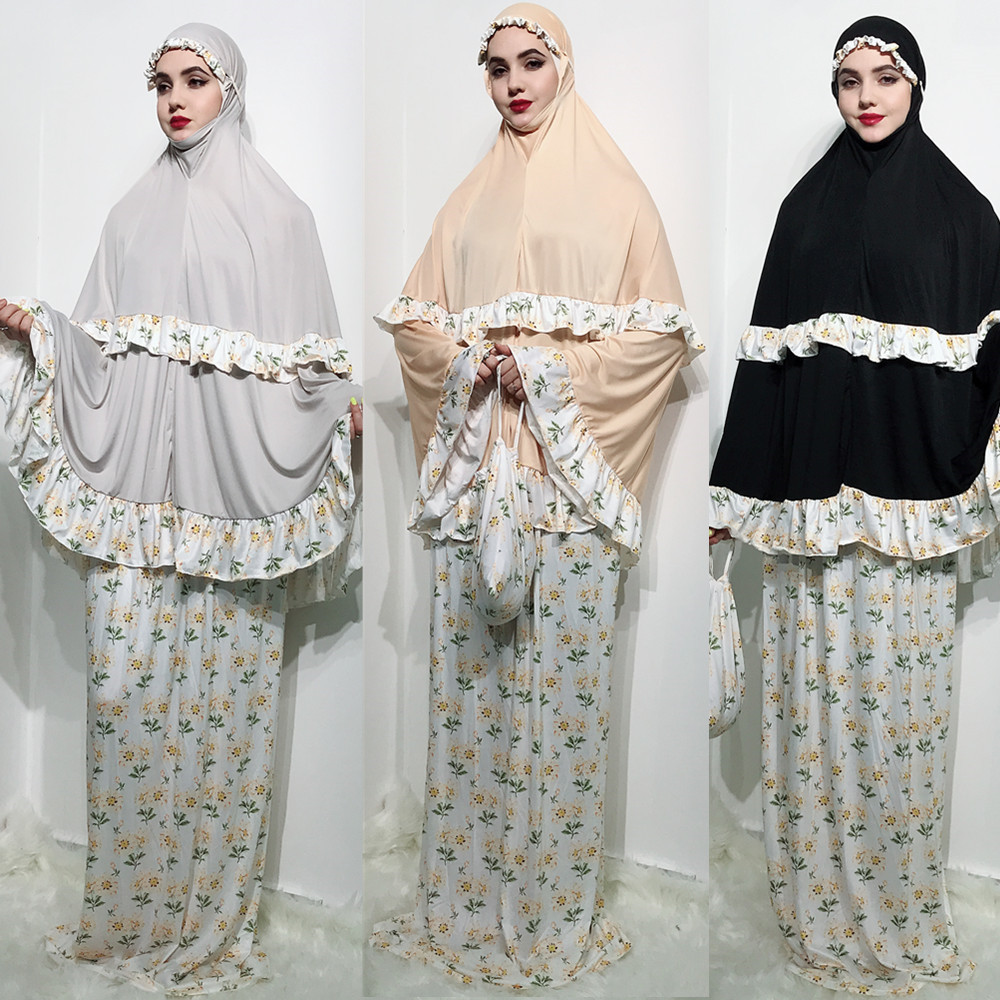 Formal Muslim Prayer Garment Khimar Skirt Set Women Hijab Dress Abaya Jilbab Islamic Clothing Dubai Namaz Musulman Jurken Abayas