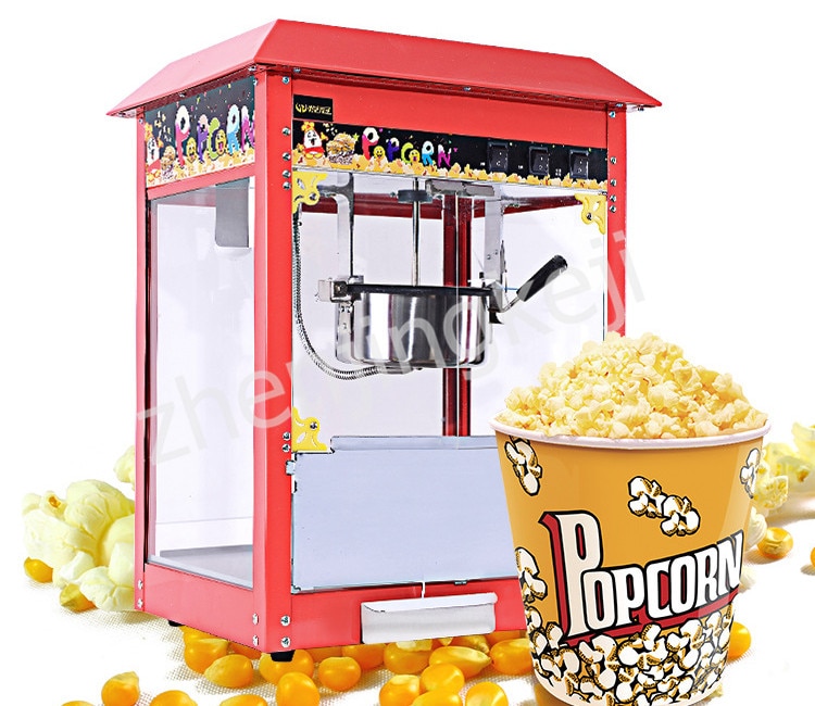 Red Popcorn Machine Corn Movie Snacks Commercial Stainless Steel High-capacity Lighting Fully Automatic Thermal Insulation Fast
