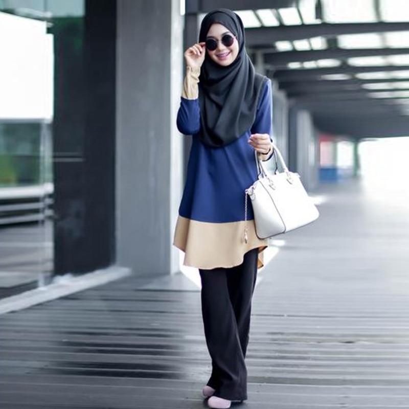 muslim blouse Malaysia arabic islamic clothing long tops indonesia dubai kaftan long shirts muslim women ramadan ladies tops