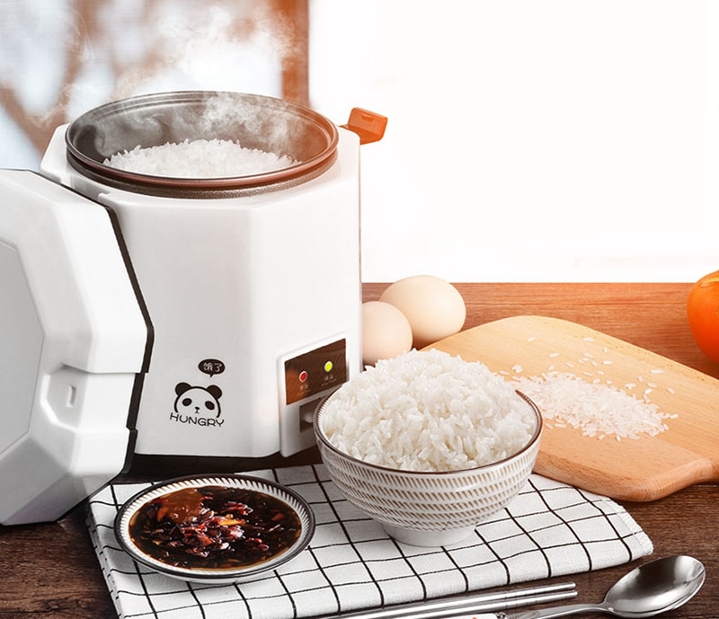 DMWD 1.2L Mini Electric Rice Cooker 2 Layers Food Steamer Multifunction Meal Cooking Pot 1-2 People Heating Lunch Box EU US Plug