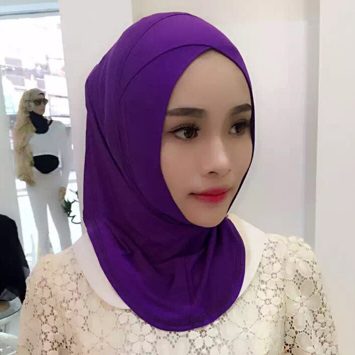 Muslim Inner Hijab Instant Hijab Cap Plain Scarf Bandanas Hooded Wraps Bonnet Shawl Headscarf Abaya Headgear Malaysia Islamic