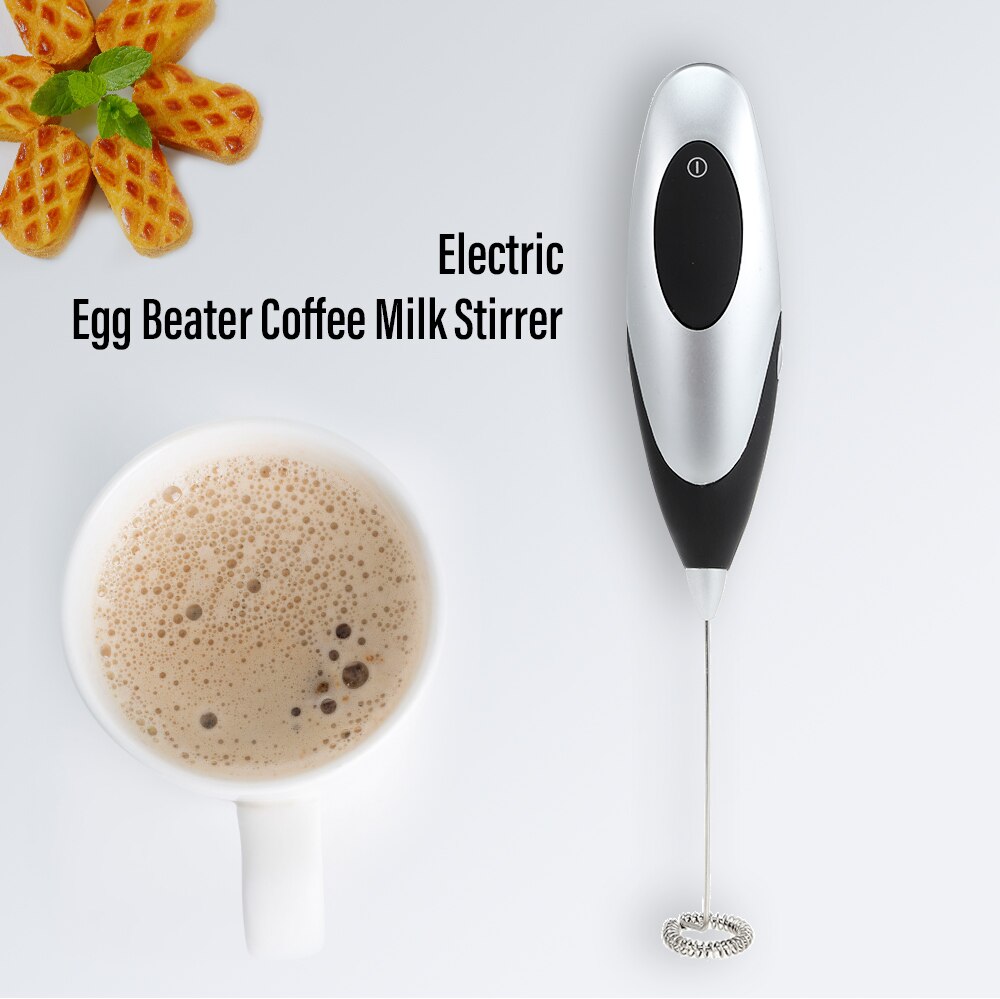 Kitchen Electric Egg Beater Coffee Milk Drink Stirrer Handheld LightweightStainless Steel Egg Beaters Kitchen Tools 2 Colors