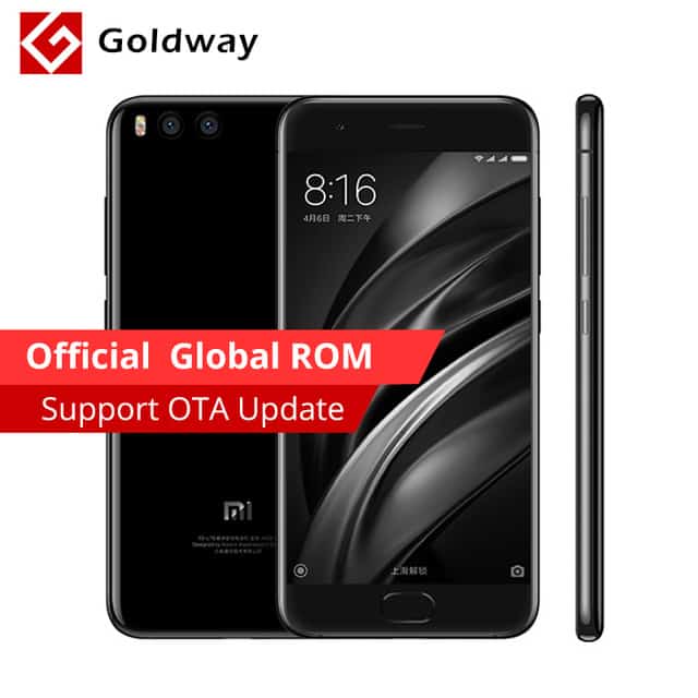 Original Xiaomi Mi 6 Mi6 4GB RAM 64GB ROM Mobile Phone Snapdragon 835 Octa Core 5.15" 12MP Dual Camera Four Side Curved Body