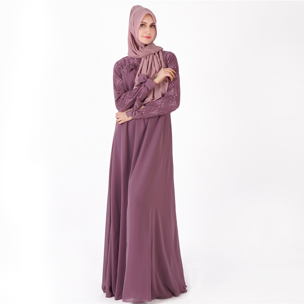 Flower Lace Bow Abaya Robe Dubai Muslim Hijab Dress Turkey Abayas For Women Qatar Kaftan Caftan Ramadan Elbise Islamic Clothing