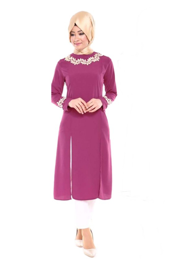 Fashion Lady Large Size Muslim Turkey Split The Fork Women's Shirt Dress Islamic Abaya Jilbab Middle East Maxi Dress New