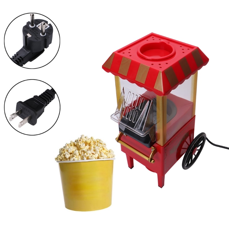 110V 220V Useful Vintage Retro Electric Popcorn Popper Machine Home Party Tool EU Plug DIY Corn Popper Children Gift Hot Air