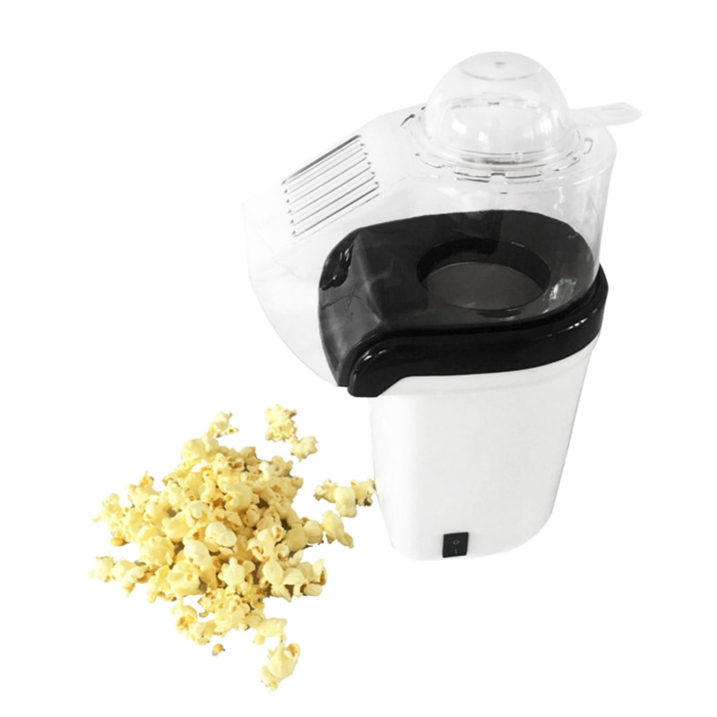 Popcorn Machine Hot Air Popcorn Popper + Popcorn Maker wtih Measuring Cup to Measure Popcorn Kernels + Melt Butter - White (EU Plug)