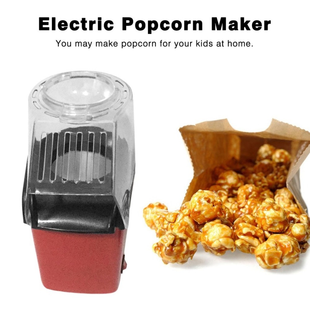 Mini Electric Household Popcorn Maker Machine Automatic Red Corn Popper Natural Popcorn home use household