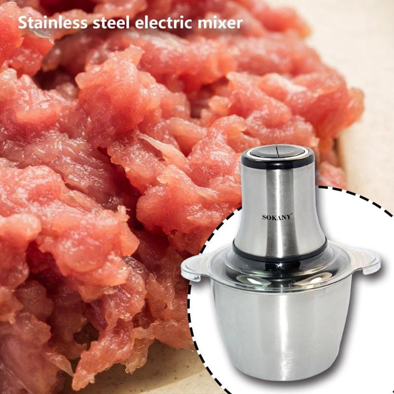 SOKANY Stainless steel 800W 3L Electric Kitchen Meat Grinder Food Chopper Shredder Cutter Slicer Household Food Processor