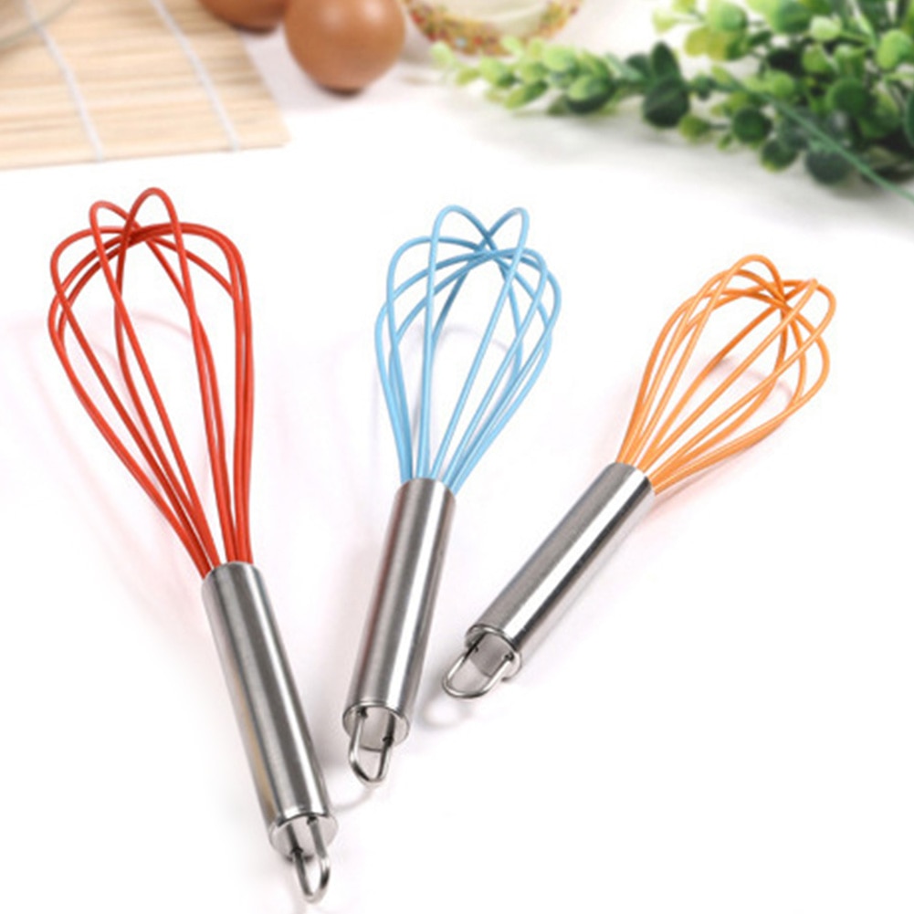 New 25cm Manual Whisk Egg Whisk Handle Silicone Quick Wire Egg Beater Mixer Hand Soap Cream Butter Cake Stirrer Cooking Utensils