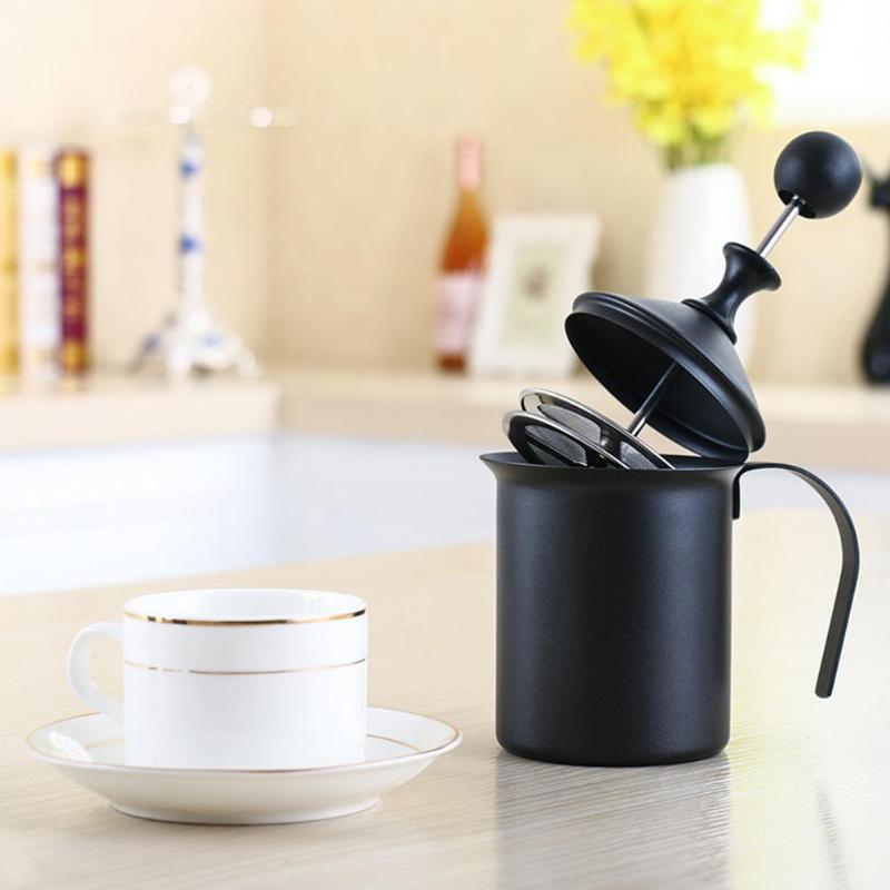 800ML Stainless Steel Milk Frother Double Layers Manual Milk Foam Mesh Coffee Creamer Mugs Milk Frother Cup