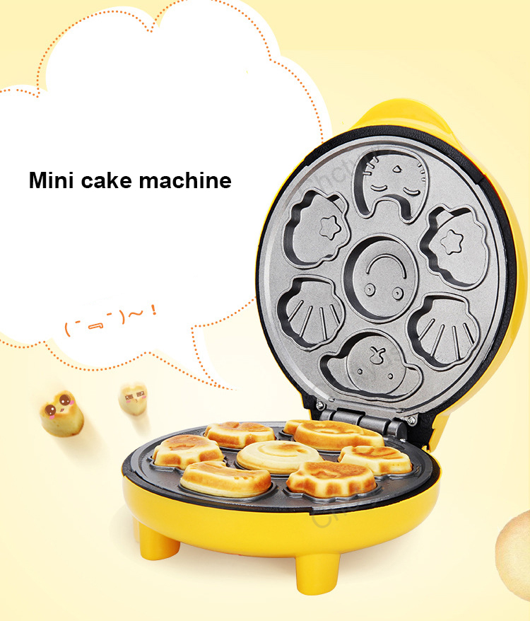 220V Household automatic cake machine Cartoon mini children's bread machine double-sided heating baking breakfast machine EU US