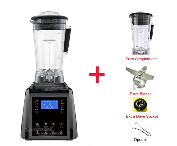 Automatical Professional BPA FREE Digital TouchPad Timer 3HP smoothies power blender food heavy duty smart program mixer juicer with extra items