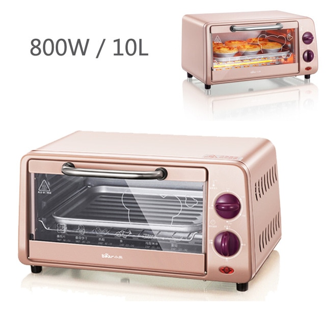 220V 10L Multifunctional Microwave Ovens automatic mini oven electric oven for Home baking Free temperature control 800W pink