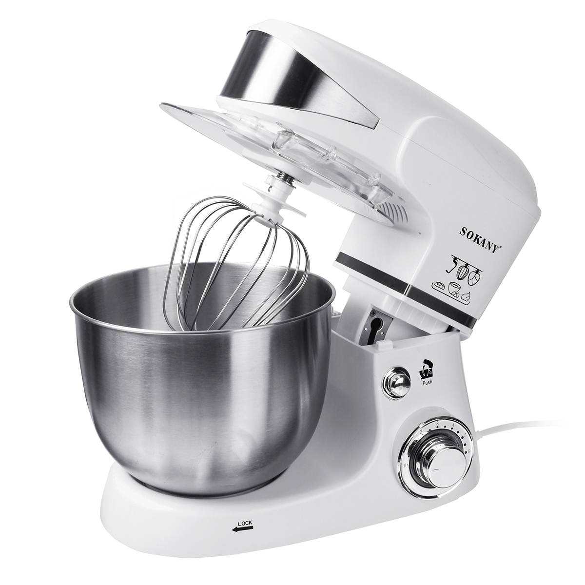 New 5L Electric Food Mixer 1000W 6 speed Stainless Steel Bowl Egg Whisk-Blender Dough Mixer Maker Machine Kitchen Cooking Tools