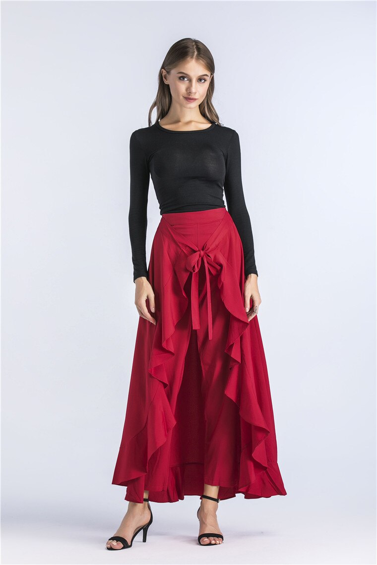 Neophil 105cm Muslim Vintage Ruffles Asymmetrical Long Maxi Womens Skirts Floor Length High Waist Muslim Saia Longa Jupe Longue MS1705