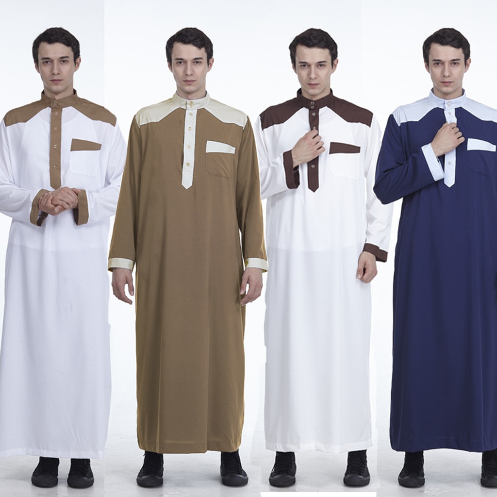 Home&Nest Muslim Islamic Clothing For Men Arabia Plus Size Abaya Dubai Kaftan Jubba Robe Saudi Arabia Arab Muslim Clothing Men