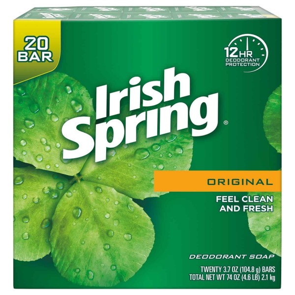 Irish Spring Original Deodorant Soap 3.7 oz., 20 ct