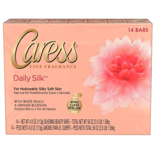 caress silkening beauty bar daily silk 4 oz. 14 ct