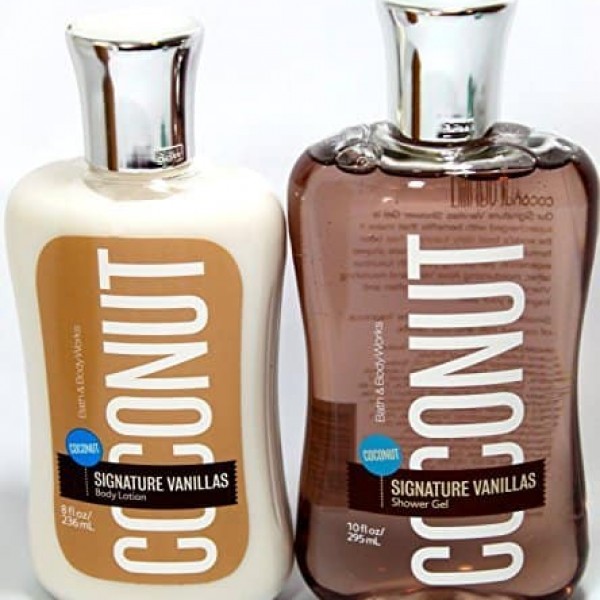 Bath & Body Works Coconut Vanilla Shower Gel And Body Lotion Gift Set
